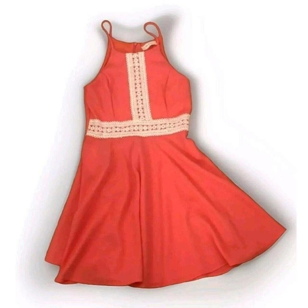 Altar'd State Coral Dress Womens Small Strappy Crochet Boho Mini Summer Festival